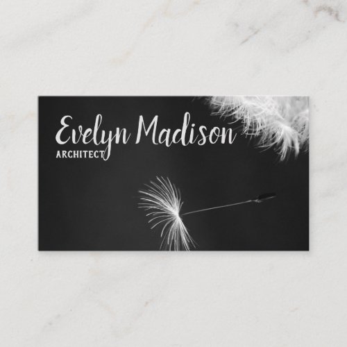 Dandelion On Black Background Business Card