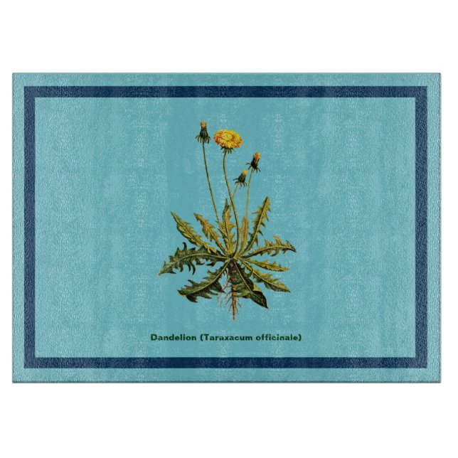 Dandelion On Blue Cutting Board (Front)