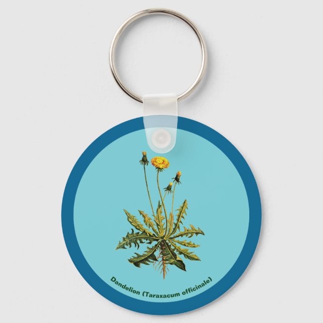 Dandelion On Blue Keychain (Front)