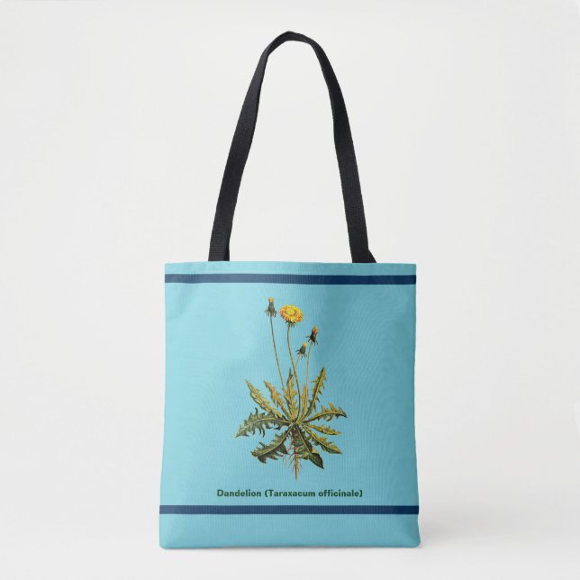 Dandelion On Blue Tote Bag (Front)