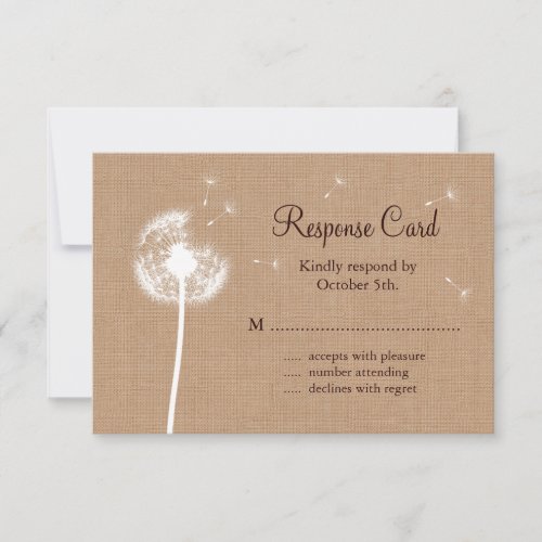 Dandelion on Burlap RSVP