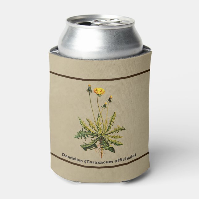 Dandelion On Old Paper Can Cooler (Can Front)