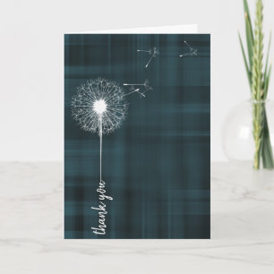 dandelion on plaid thank you card