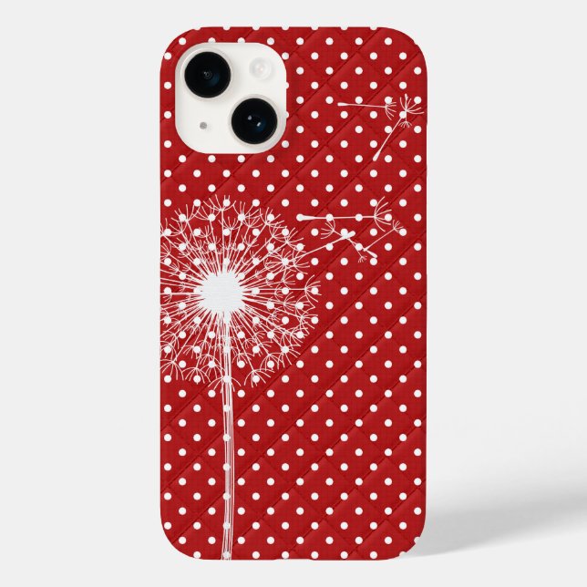 Dandelion On Qulited Polka Dots  Case-Mate iPhone Case (Back)