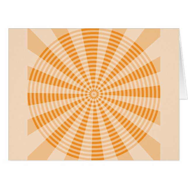 Dandelion, Orange Spiral, Boho Abstract Art Cards (Front Horizontal)
