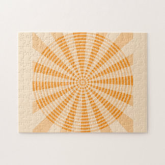 Dandelion, Orange Spiral, Boho Abstract Art Jigsaw Puzzle