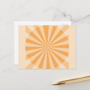 Dandelion, Orange Spiral, Boho Abstract Art Postcard