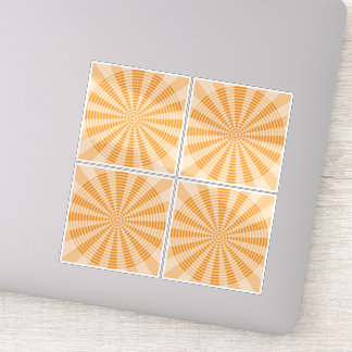 Dandelion, Orange Spiral, Boho Abstract Art Sticker