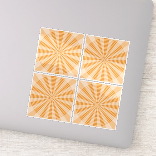 Dandelion, Orange Spiral, Boho Abstract Art Sticker
