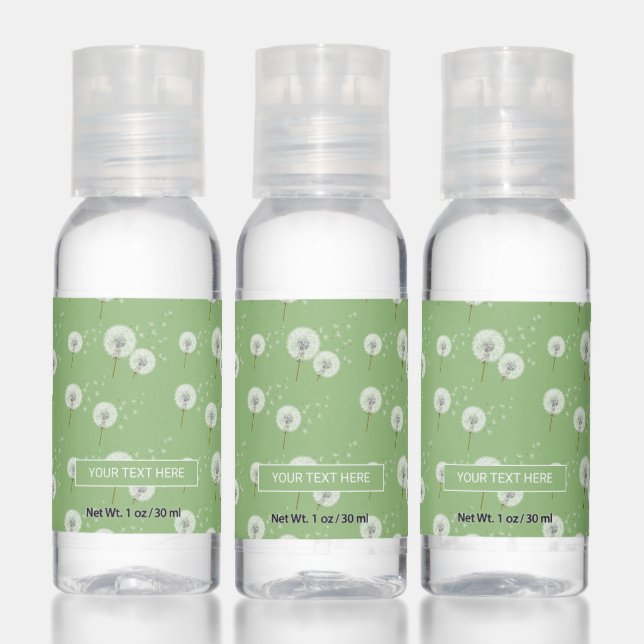 Dandelion Pattern on Green Background Hand Sanitizer (Set)