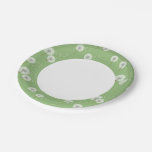 Dandelion Pattern on Green Background Paper Plates