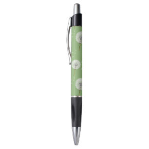 Dandelion Pattern on Green Background Pen