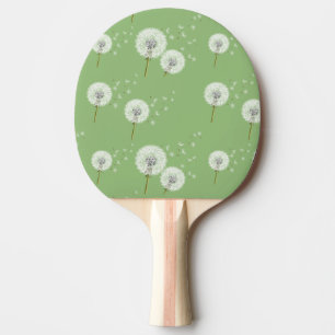 Dandelion Pattern on Green Background Ping-Pong Paddle