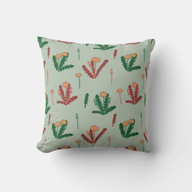 Dandelion Pattern Throw Pillow (Front)
