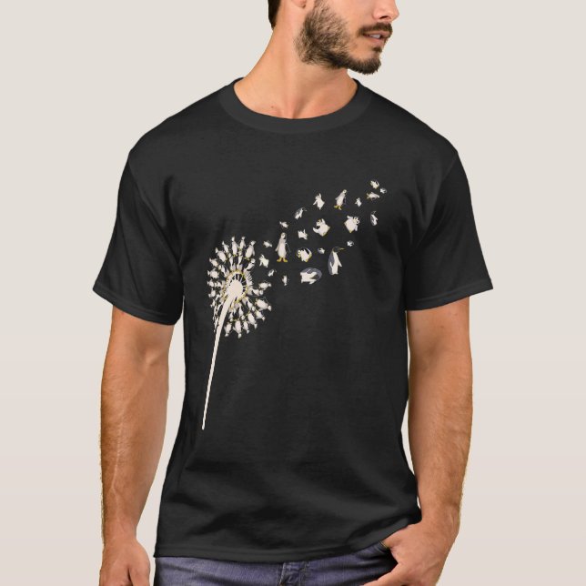 Dandelion Penguin Bird  Zoo Animal Antarctica Peng T-Shirt (Front)