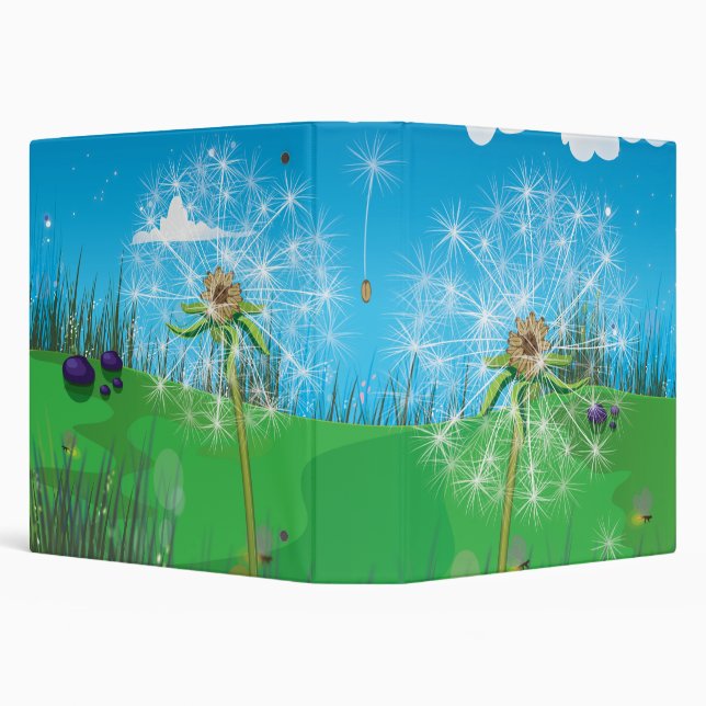 Dandelion Plant 3 Ring Binder (Background)