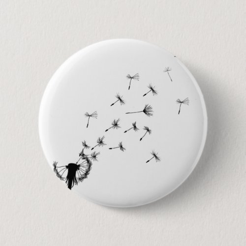 Dandelion puff in the wind pinback button