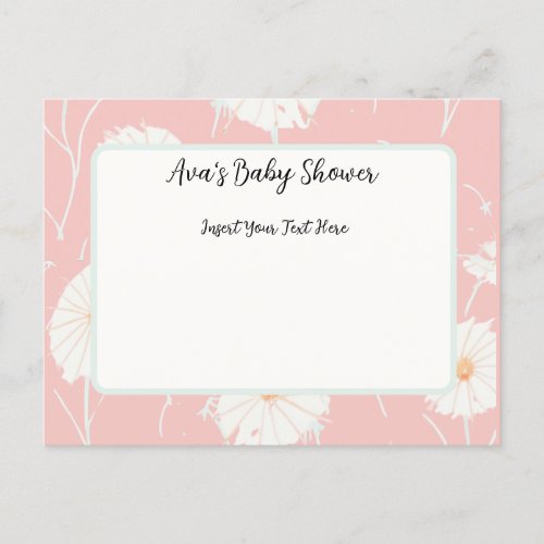 Dandelion Puff Pink Post Card Invitations