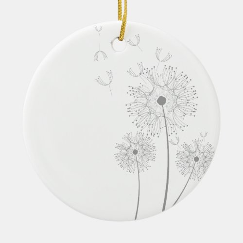 Dandelion pure modern flower art ceramic ornament