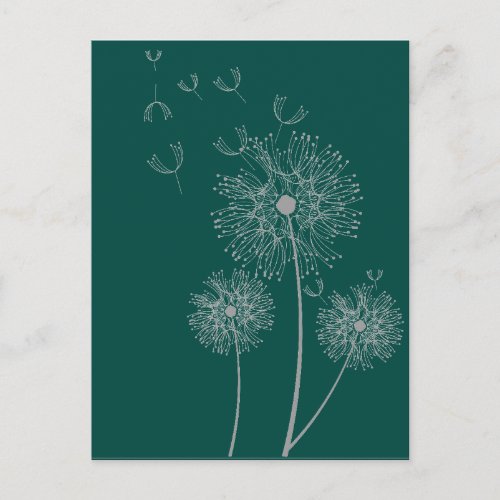 Dandelion pure modern flower art postcard