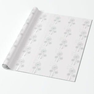 Dandelion pure modern flower art wrapping paper