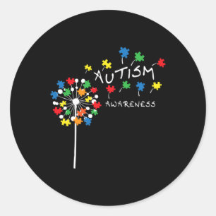 Dandelion Puzzle Piece Cool Autism Awareness Gift Classic Round Sticker