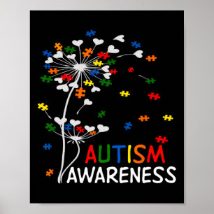 Dandelion Puzzle Piece Cool Autism Awareness Gift Poster