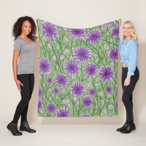 Dandelion Rose Fleece Blanket