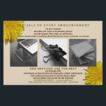 Dandelion Rustic Flower Simple Modern 3 Photo Flyer<br><div class="desc">Create your own simple modern custom business flyers with this rustic dandelion flower design and add your photos to showcase your products or services. Three photo templates in the center of soft sand colored design area are the perfect marketing opportunity for your brand. Upload your best pictures into the design...</div>