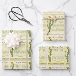 Dandelion Salad Wrapping Paper Sheets