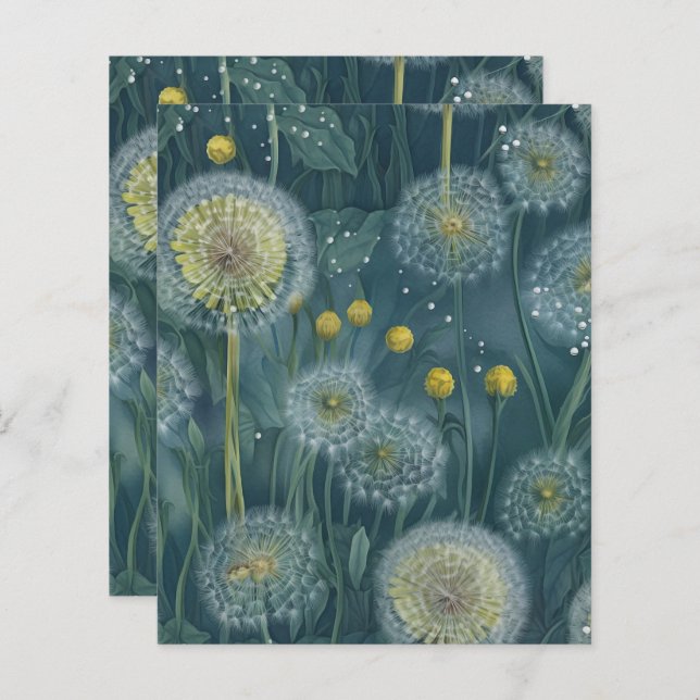 Dandelion Scrapbook Paper  (Front/Back)