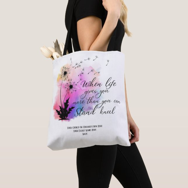 Dandelion Scripture Sunday School Bible Custom Tote Bag (Close Up)