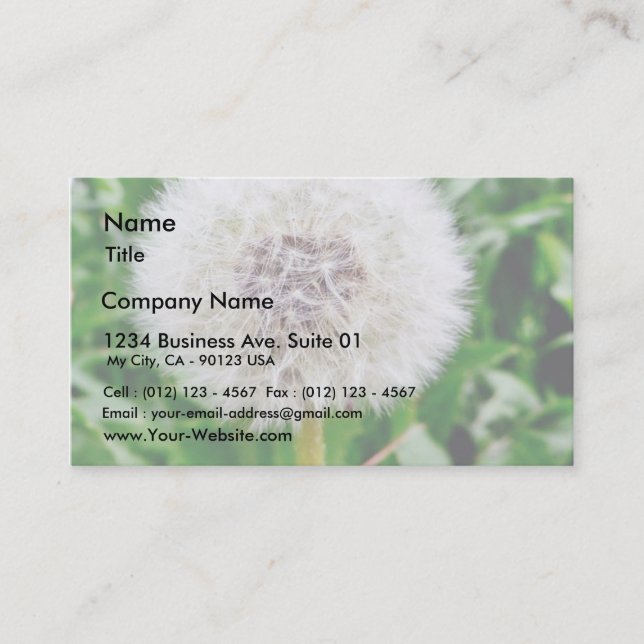 Dandelion Seed Business Card (Front)