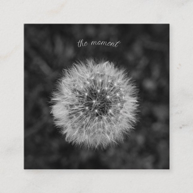 Dandelion seed head. Be Present In The Moment. Enclosure Card (Front)
