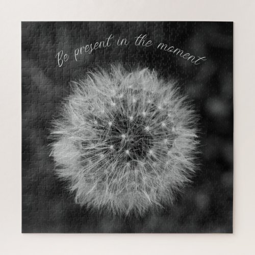 Dandelion seed head Be Present In The Moment Jigsaw Puzzle