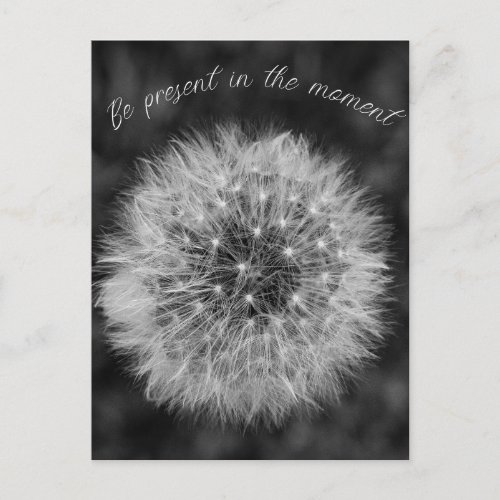 Dandelion seed head Be Present In The Moment Postcard