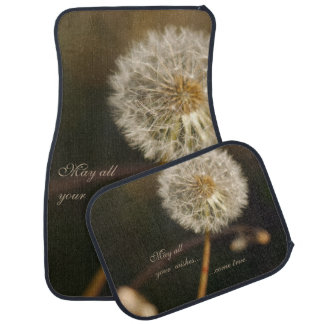 Dandelion Seed Head in Brown Tones Car Floor Mat