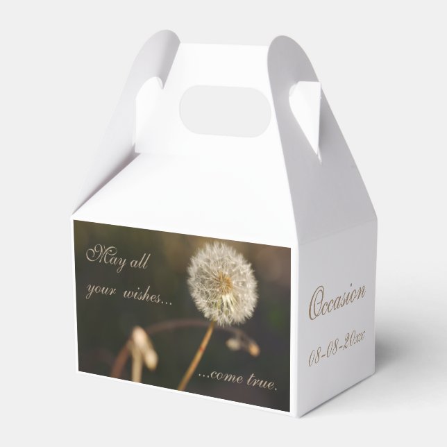 Dandelion Seed Head in Brown Tones Favor Boxes (Front Side)