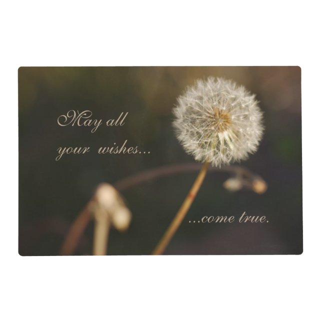 Dandelion Seed Head in Brown Tones   Placemat (Front)