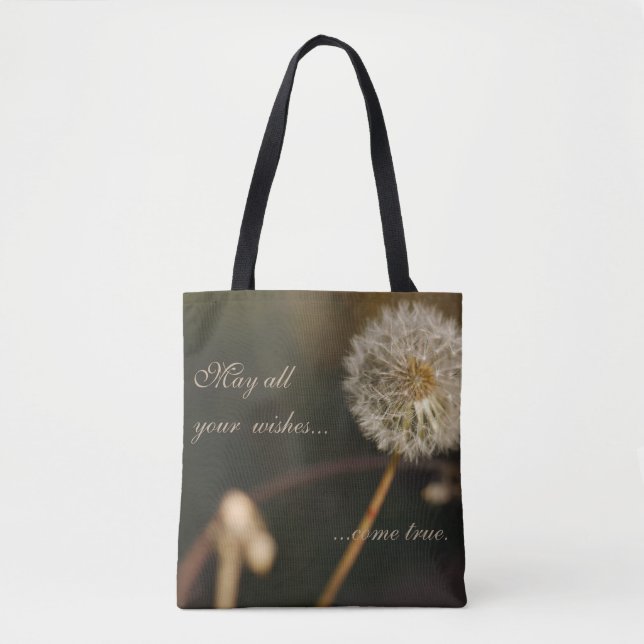 Dandelion Seed Head in Brown Tones Tote Bag (Front)