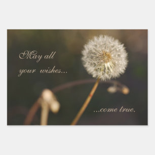 Dandelion Seed Head in Brown Tones Wrapping Paper Sheets