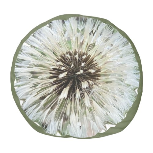 Dandelion Seed Head Macro Round Pouf