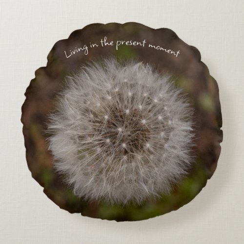 Dandelion seed head  round pillow