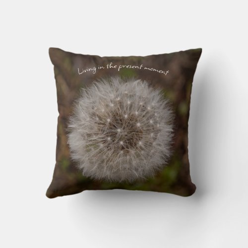 Dandelion seed head  throw pillow