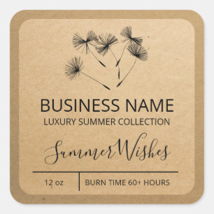 Dandelion Seed Kraft Paper Soy Candle Labels