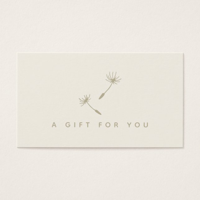 Dandelion Seed Rustic Botanical Logo Gift Card (Front)