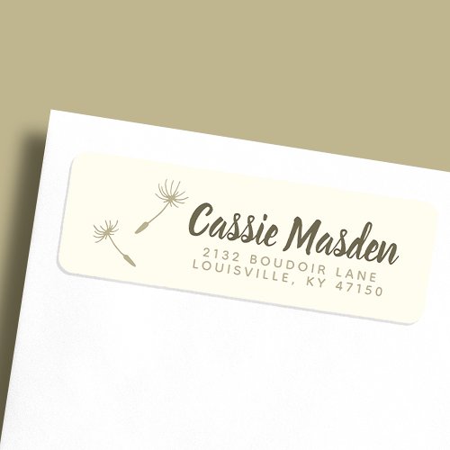 Dandelion Seed Rustic Botanical Return Address Label