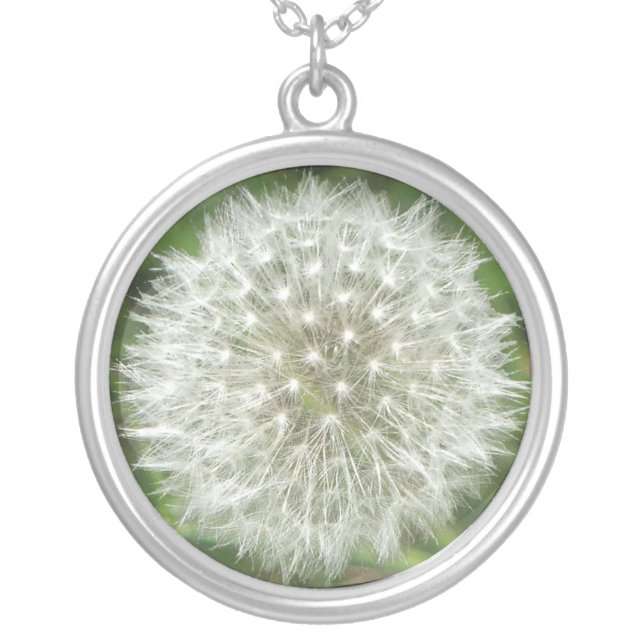 Dandelion Seedhead Silver Plated Necklace (Front)