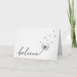 Dandelion Seedlings with Believe Text Card