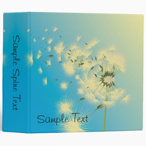 Dandelion Seeds Blowing In The Wind Sample Spi Binder